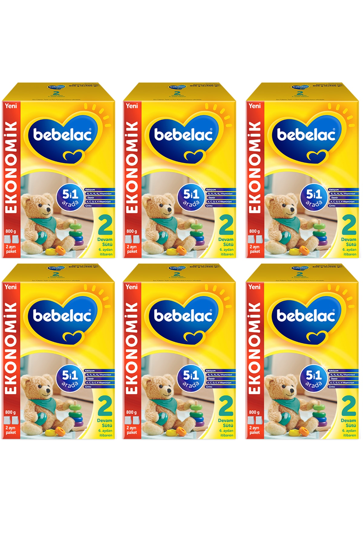 2 Devam Sütü 800 Gr - 6'lı Set